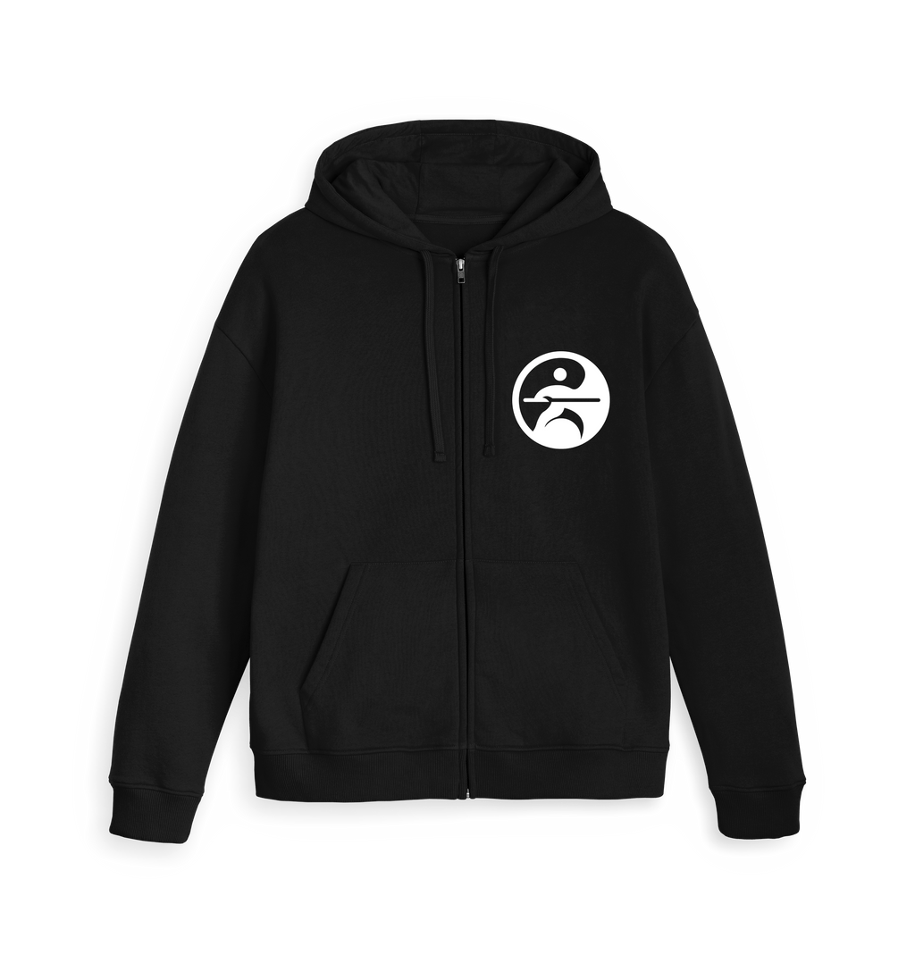 Black Zip hoody Front