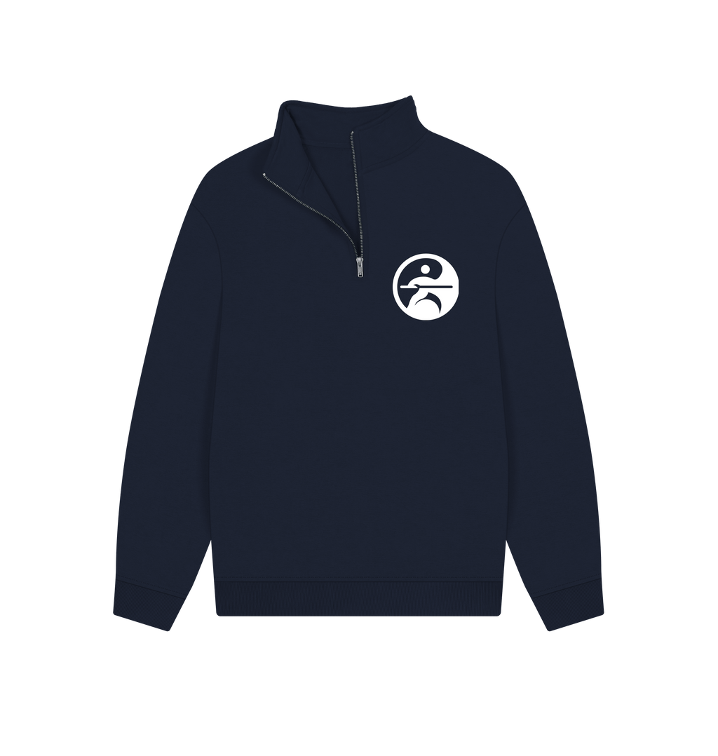 Navy Printed Sweater Front