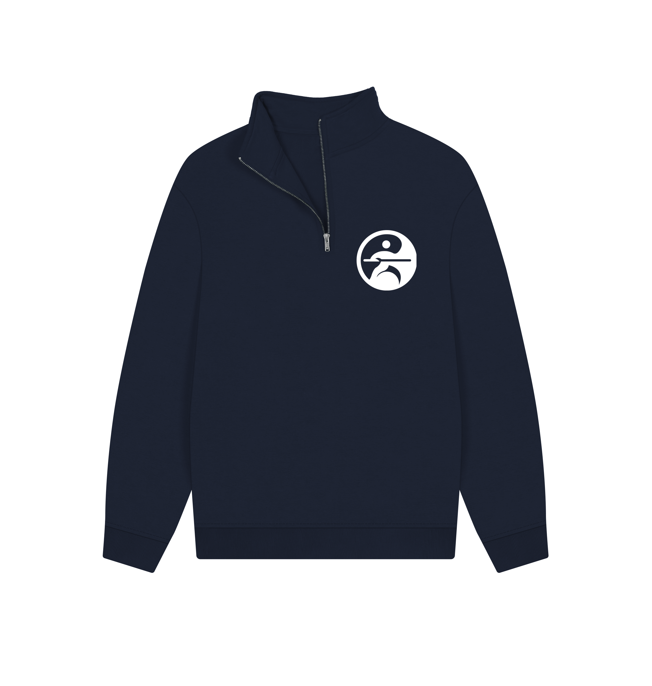 Navy Printed Sweater Front