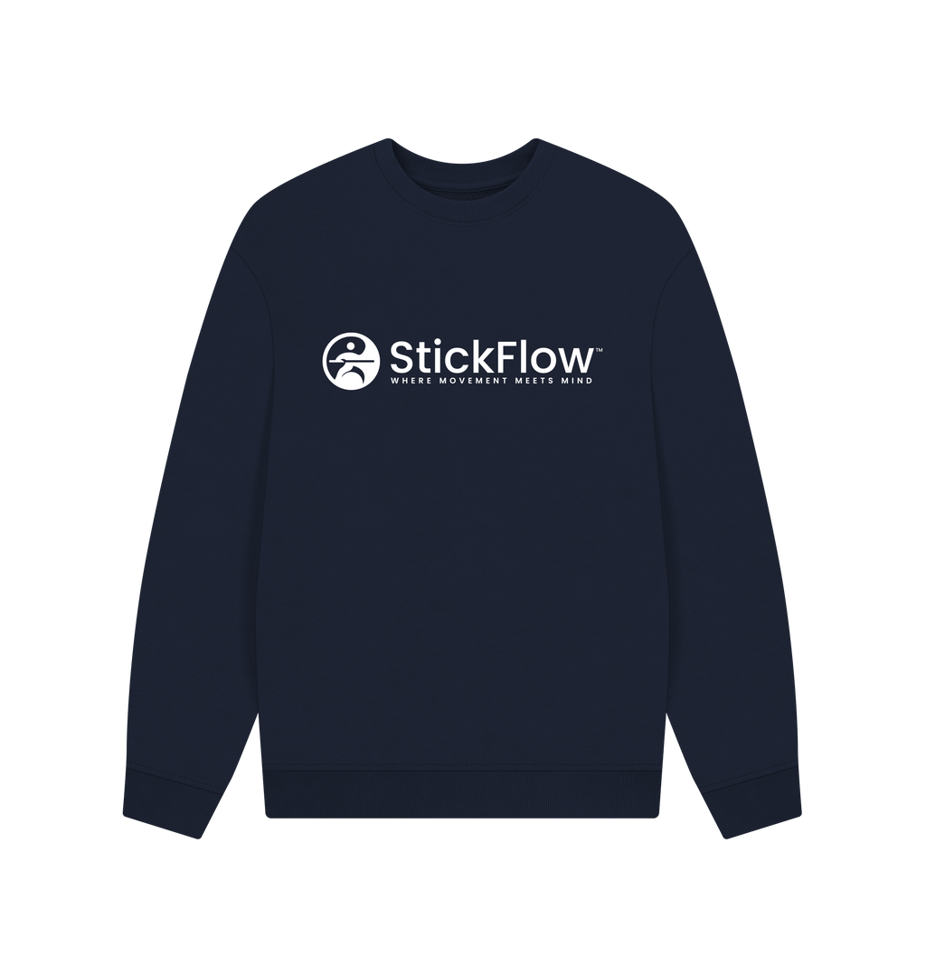 Navy Blue Printed Sweater Front