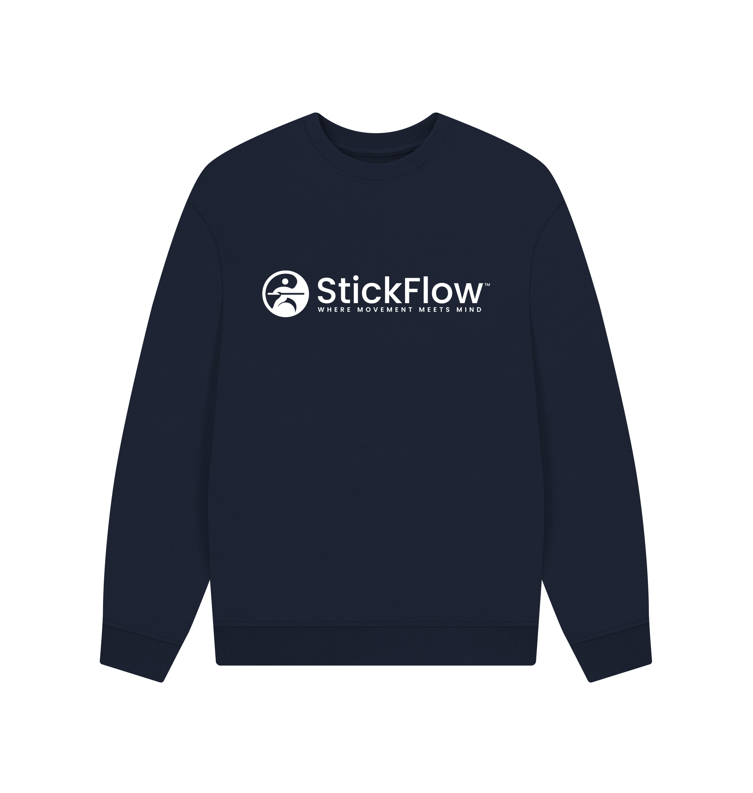 Navy Blue Printed Sweater Front