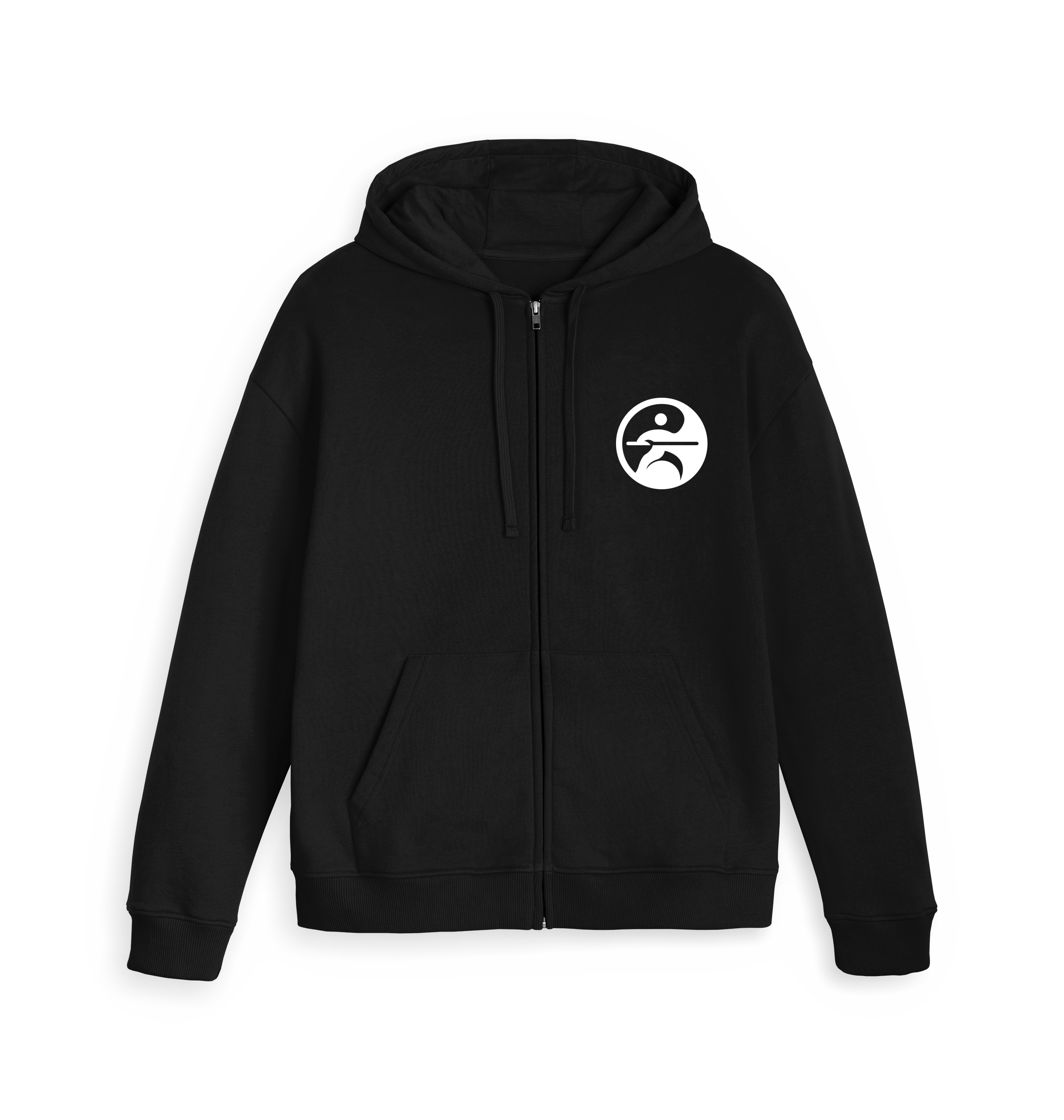 Black Zip hoody Front