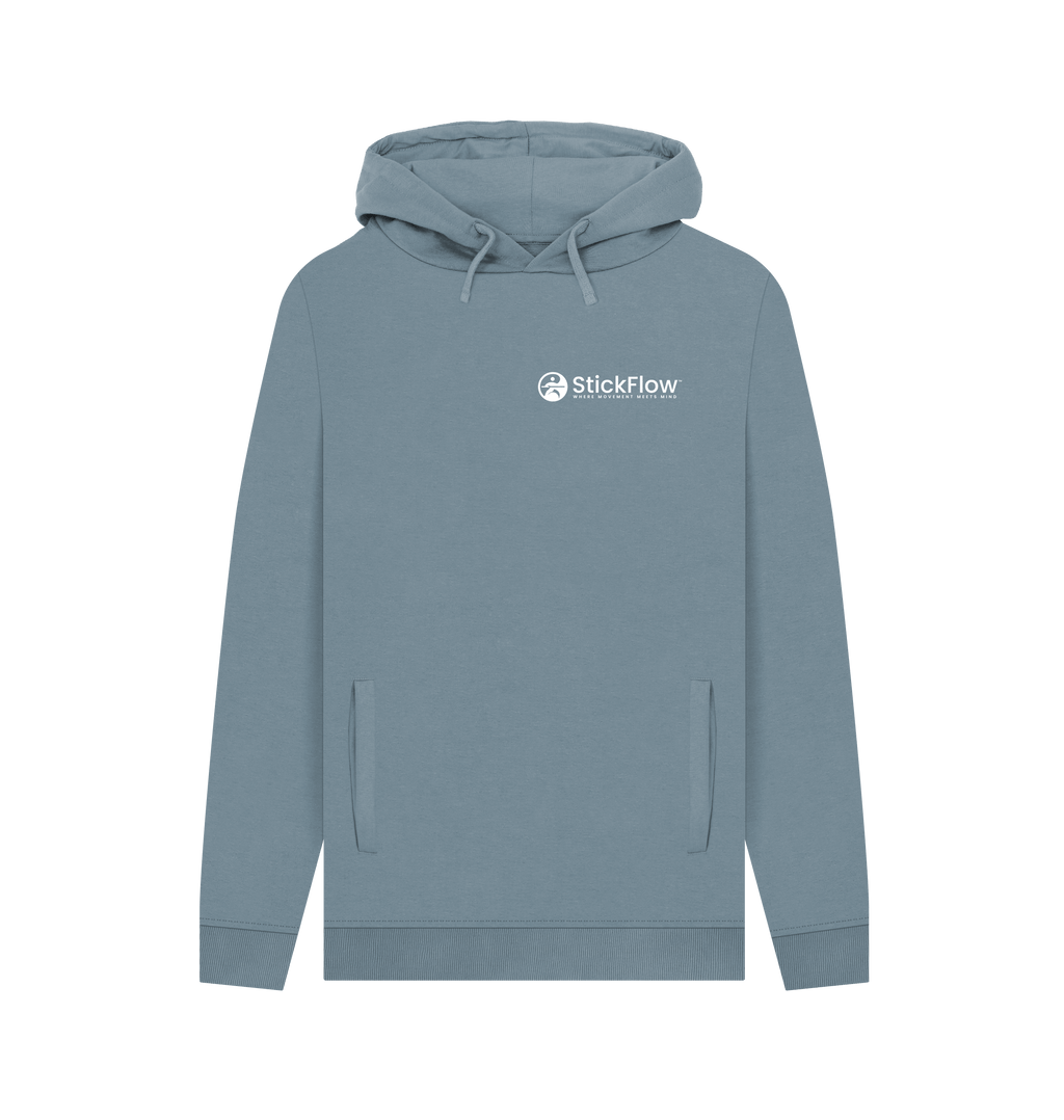 Stone Blue Printed Hoody Front