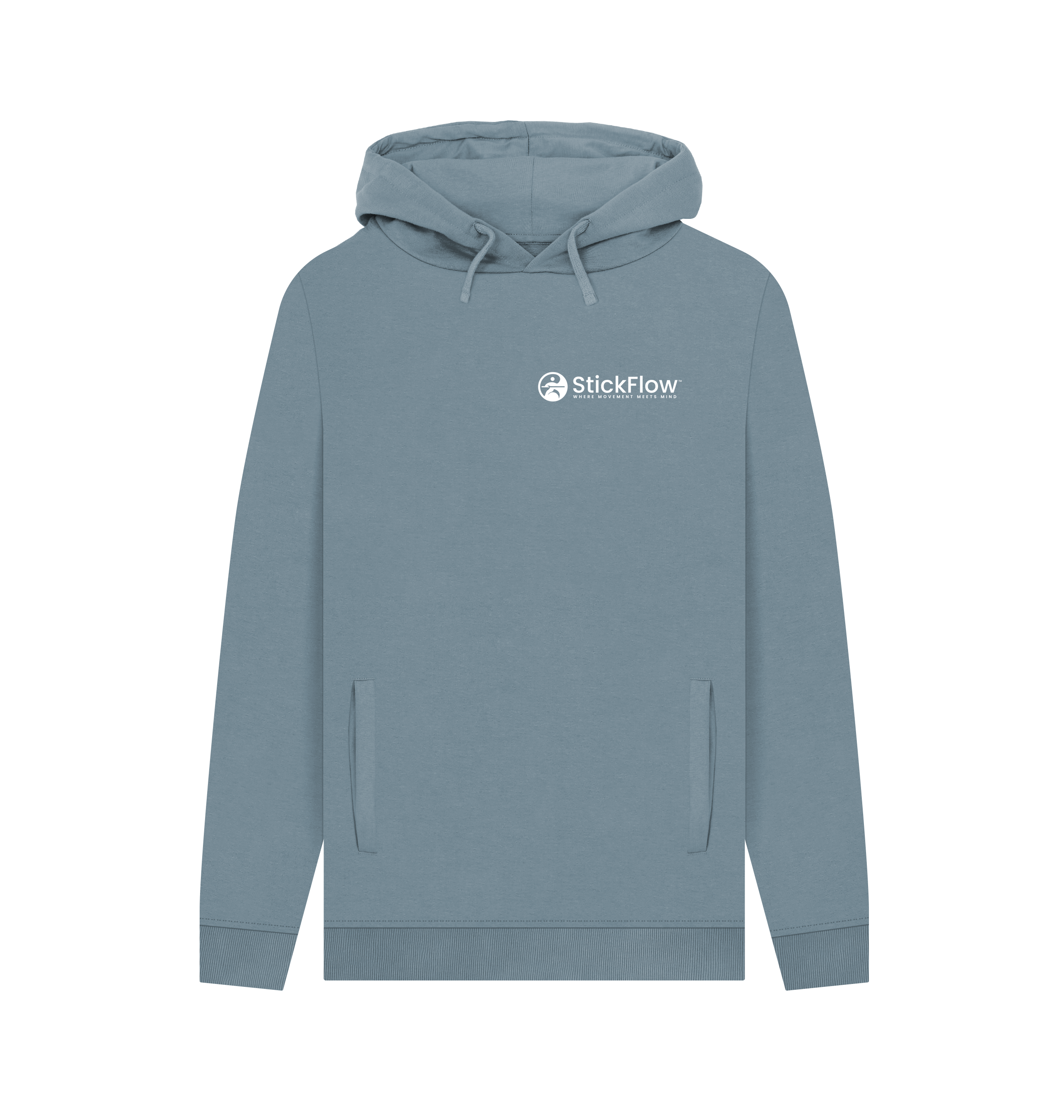 Stone Blue Printed Hoody Front