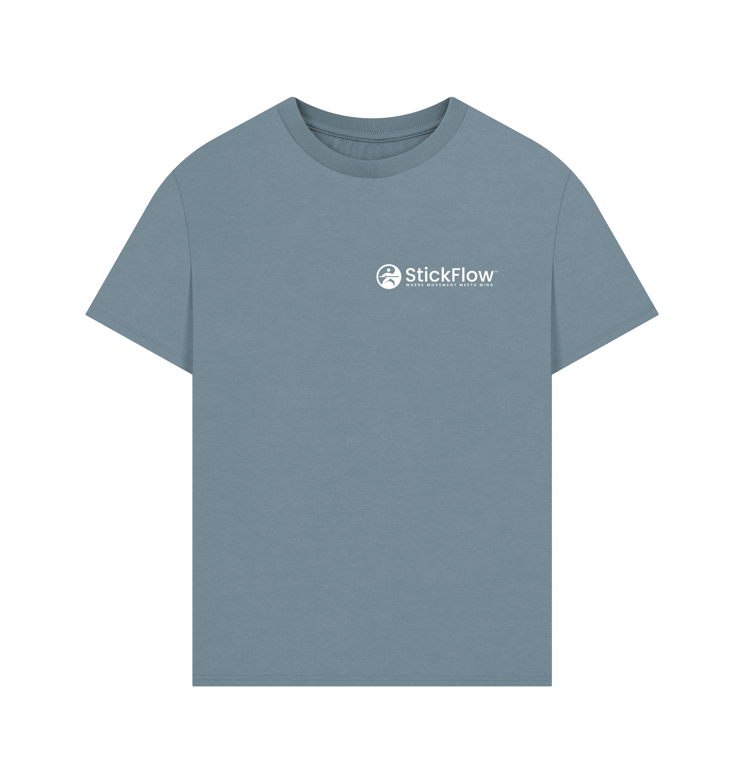 Stone Blue Printed T-shirt Front