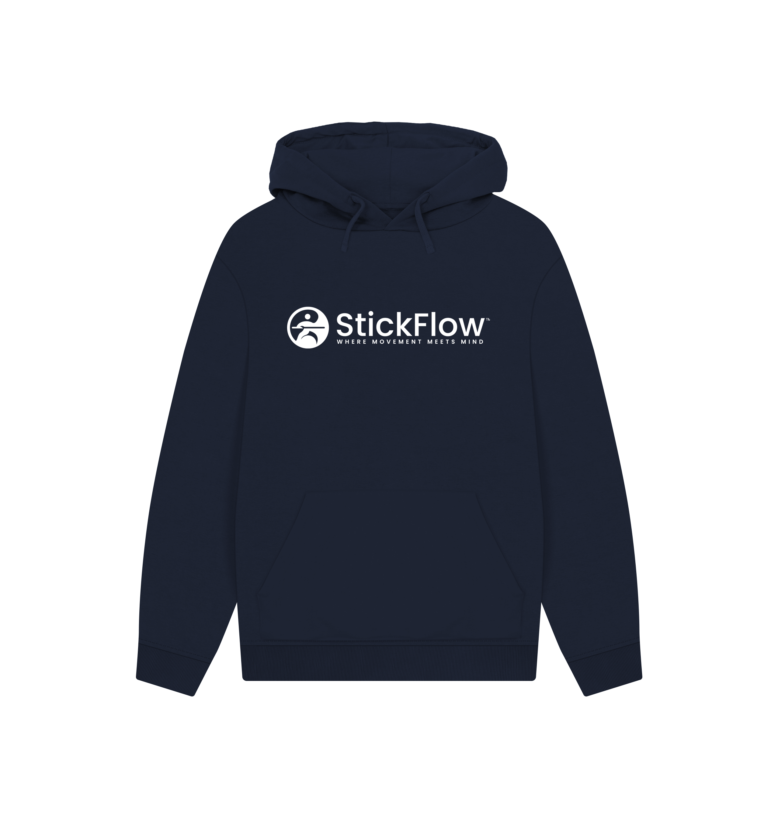 Navy Printed Hoody Front