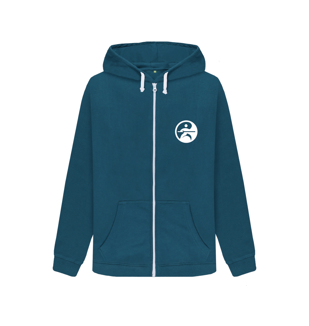 Denim Blue Zip hoody Front