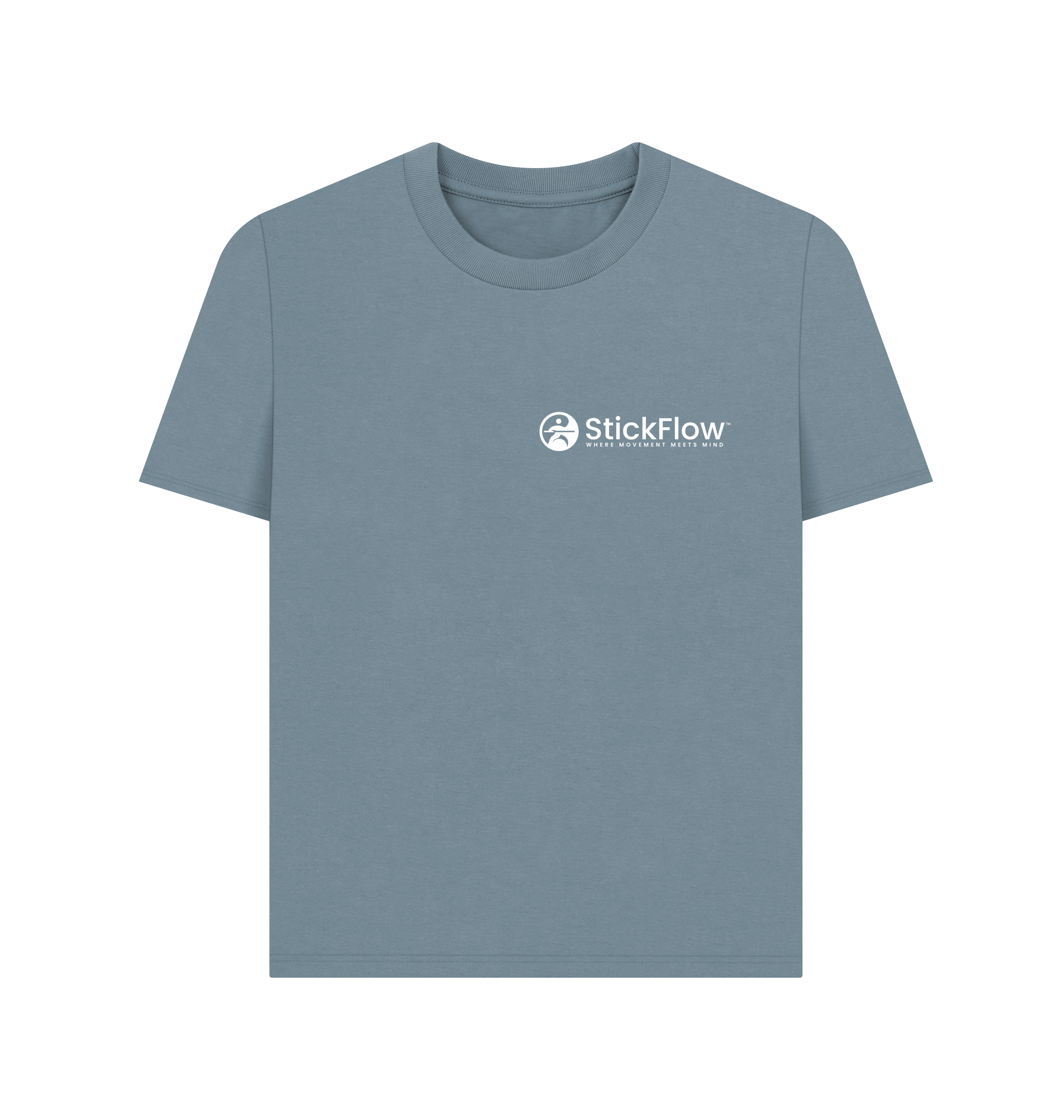 Stone Blue Printed T-shirt Front