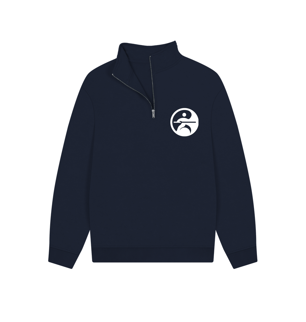 Navy Printed Sweater Front