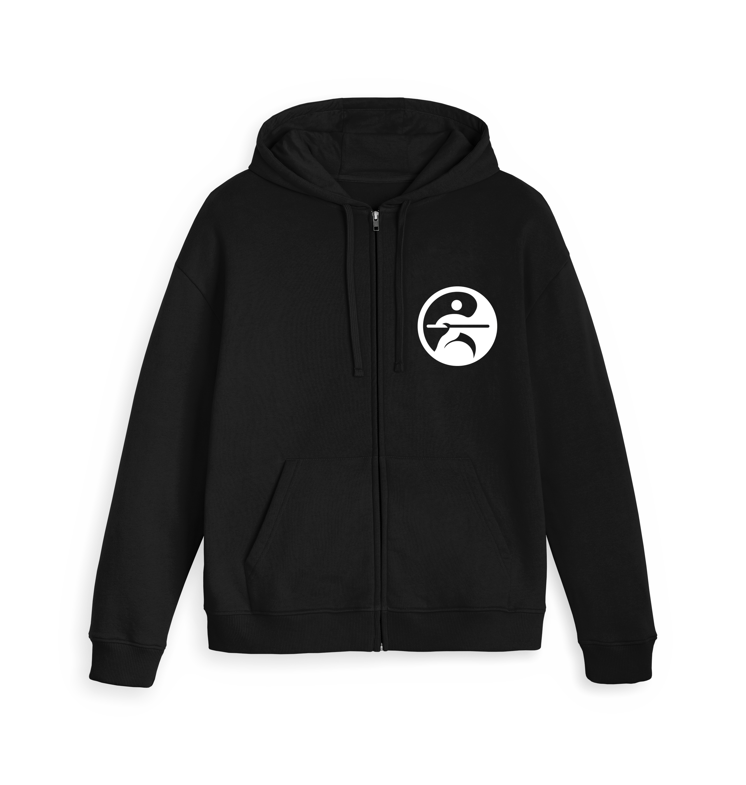 Black Zip hoody Front