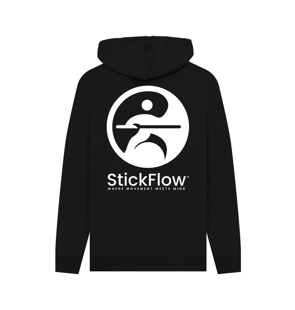 Black Printed Hoody Back