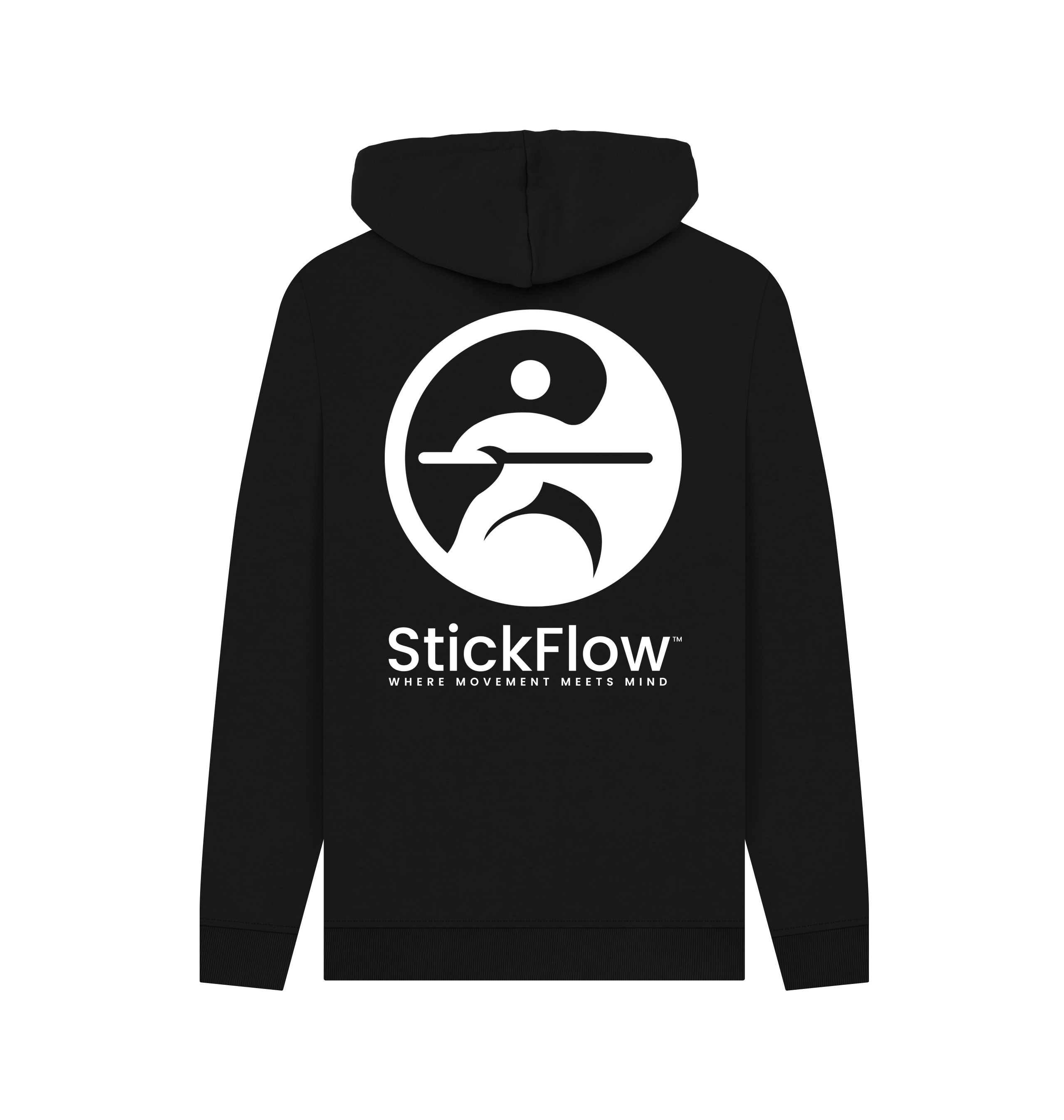 Black Printed Hoody Back