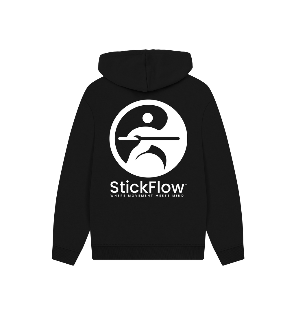 Black Printed Hoody Back