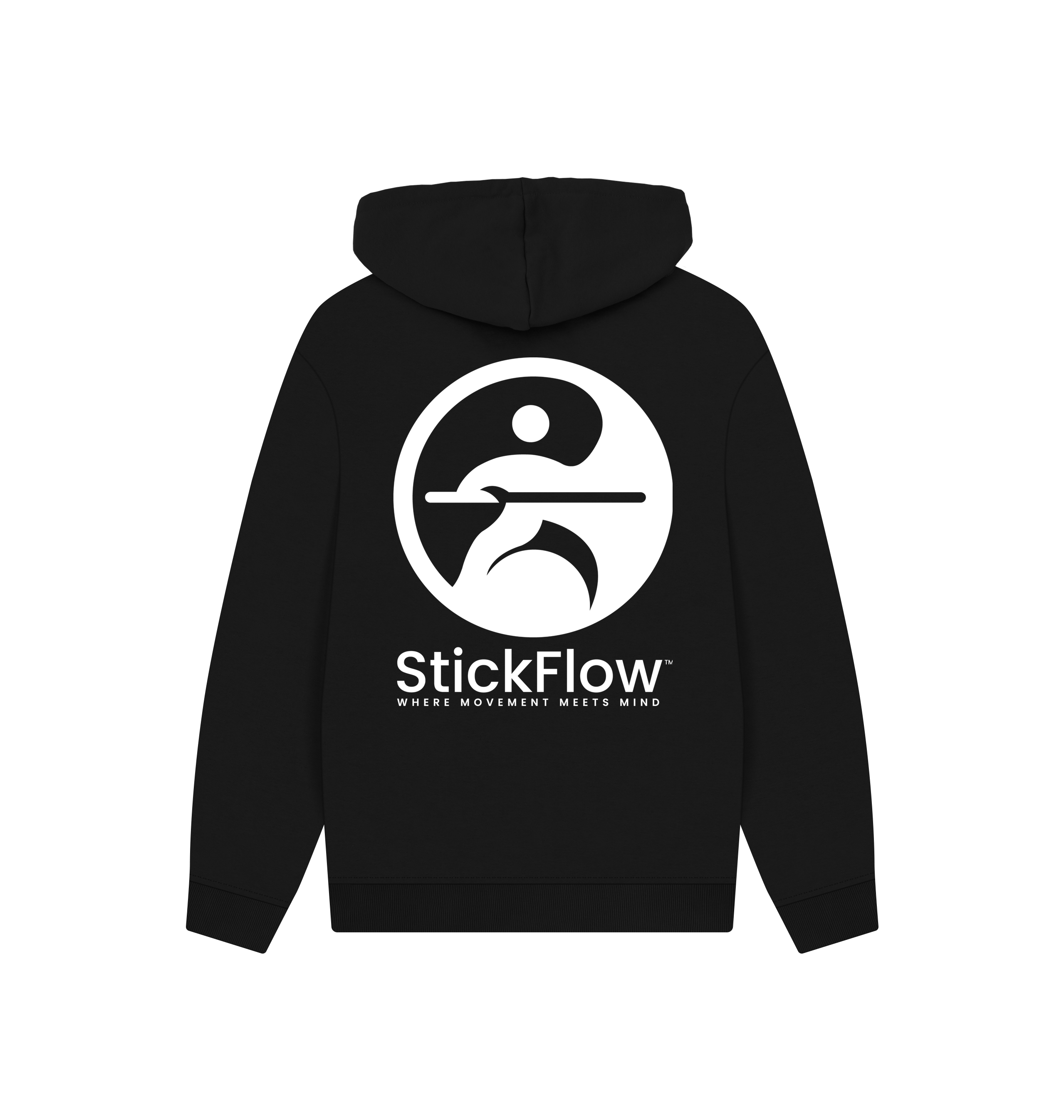 Black Printed Hoody Back