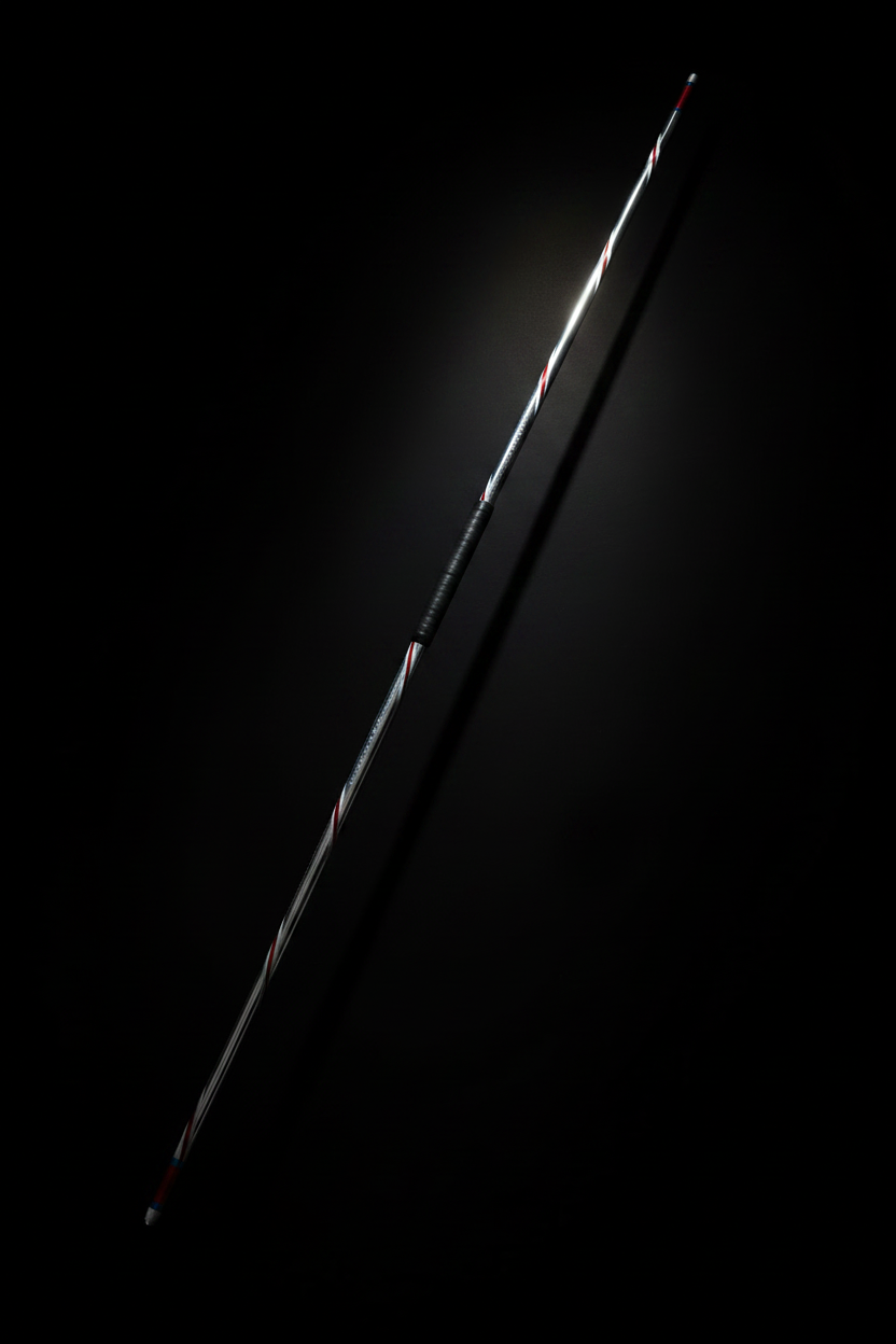 Chrome Competition Silver/Red Ultra Light Bo Staff - 72 Inches