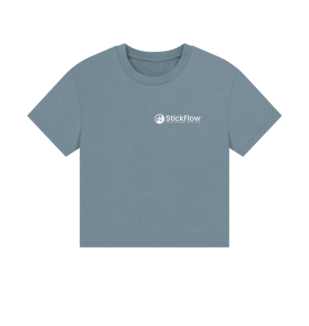 Stone Blue Printed T-shirt Front