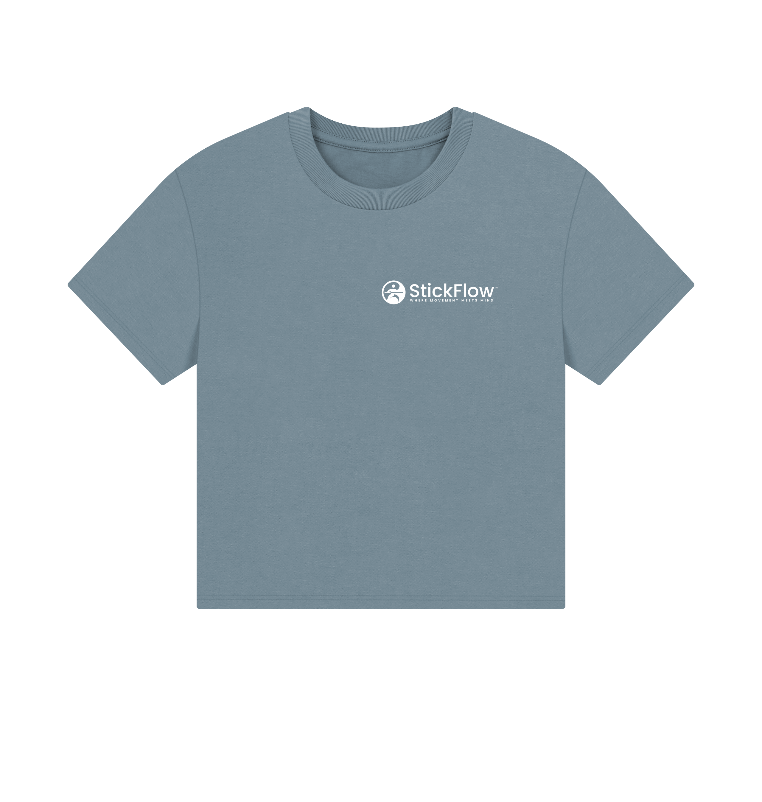 Stone Blue Printed T-shirt Front