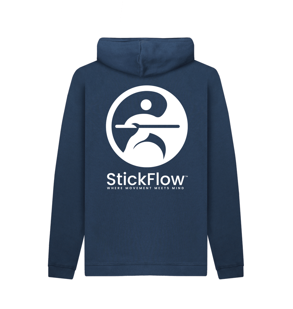 Navy Printed Hoody Back