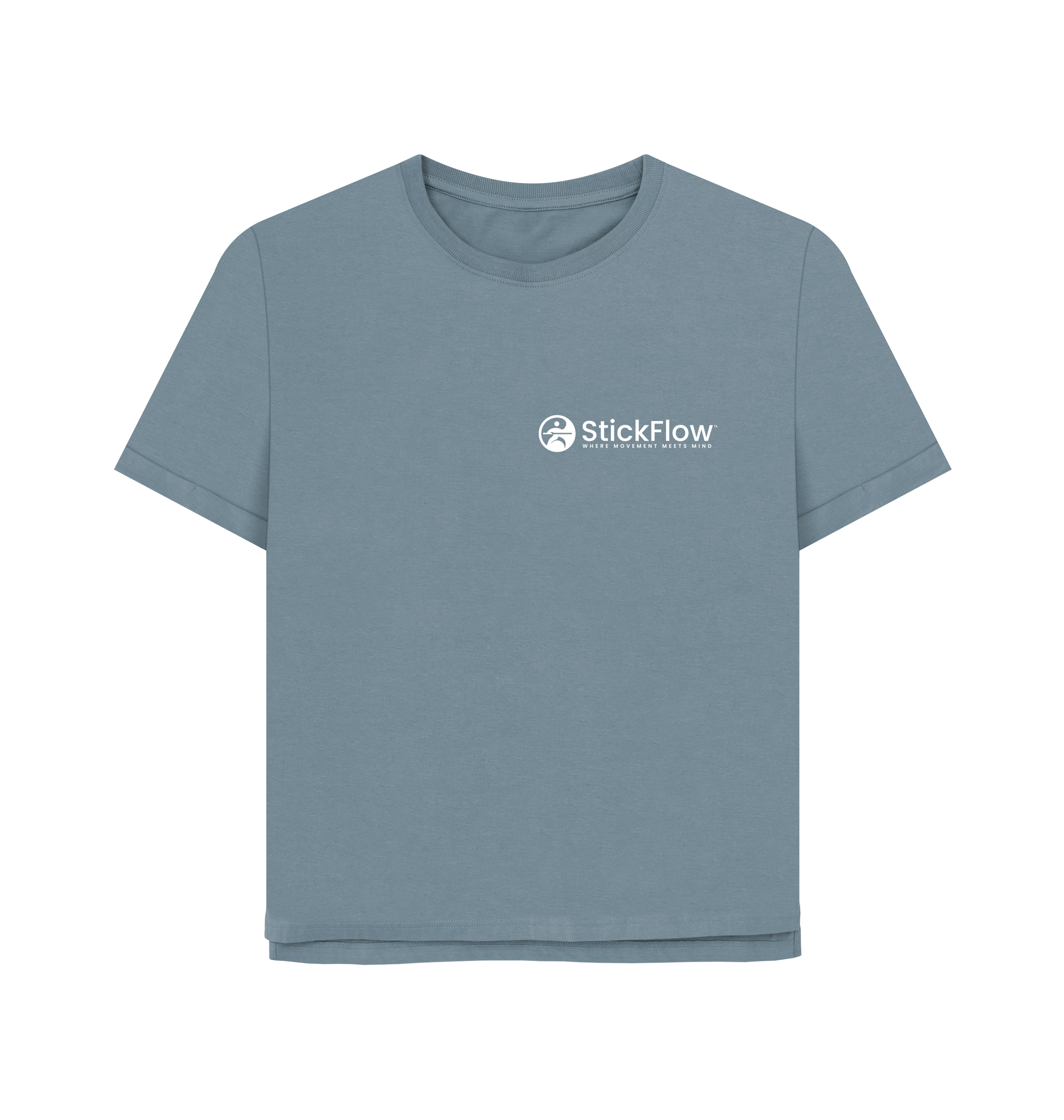 Stone Blue Printed T-shirt Front