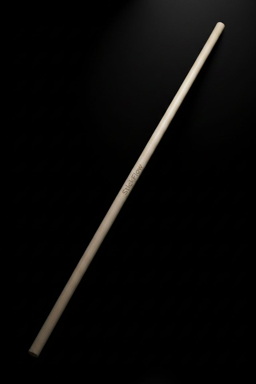Bo Staff White Oak Carved Dragon